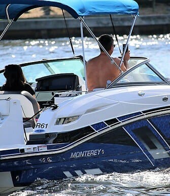 Couple enjoying a rental boat